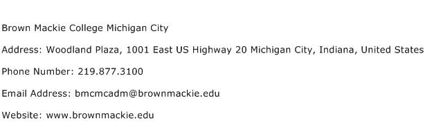 Brown Mackie College Michigan City Address Contact Number
