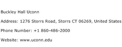 Buckley Hall Uconn Address Contact Number
