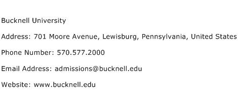 Bucknell University Address Contact Number
