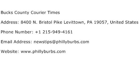 Bucks County Courier Times Address Contact Number