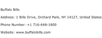Buffalo Bills Address Contact Number