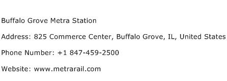 Buffalo Grove Metra Station Address Contact Number