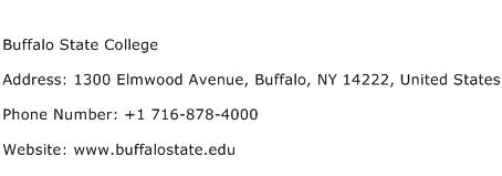 Buffalo State College Address Contact Number