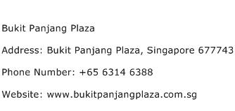 Bukit Panjang Plaza Address Contact Number