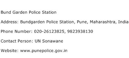 Bund Garden Police Station Address Contact Number