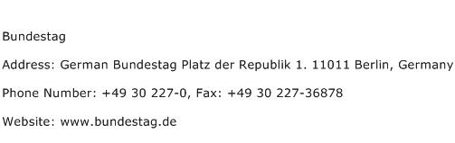 Bundestag Address Contact Number