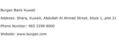 Burgan Bank Kuwait Address Contact Number