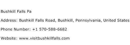 Bushkill Falls Pa Address Contact Number