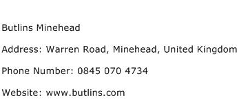 Butlins Minehead Address Contact Number
