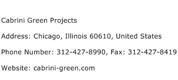 Cabrini Green Projects Address Contact Number