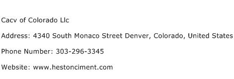 Cacv of Colorado Llc Address Contact Number
