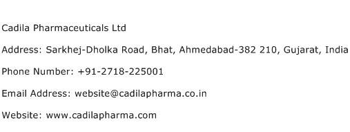 Cadila Pharmaceuticals Ltd Address Contact Number