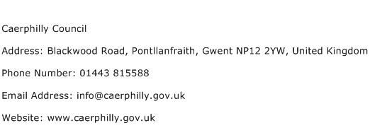 Caerphilly Council Address Contact Number