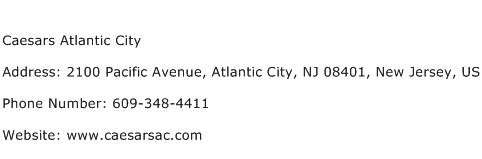 Caesars Atlantic City Address Contact Number
