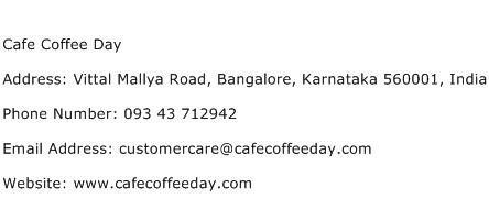 Cafe Coffee Day Address Contact Number
