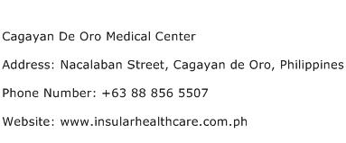 Cagayan De Oro Medical Center Address Contact Number