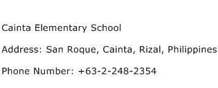 Cainta Elementary School Address Contact Number