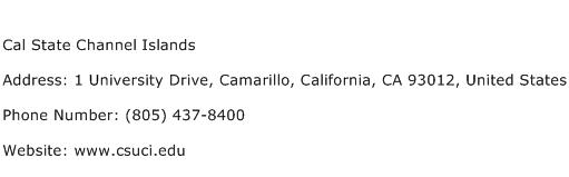 Cal State Channel Islands Address Contact Number