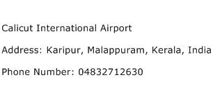 Calicut International Airport Address Contact Number
