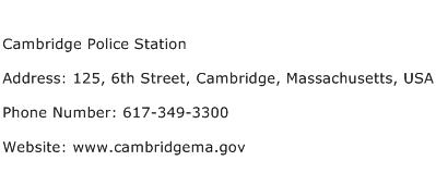 Cambridge Police Station Address Contact Number