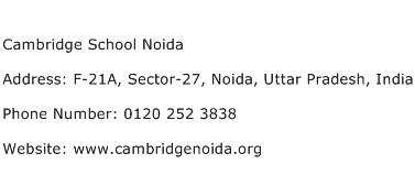 Cambridge School Noida Address Contact Number