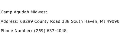 Camp Agudah Midwest Address Contact Number