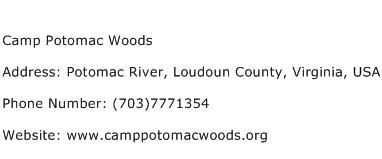 Camp Potomac Woods Address Contact Number
