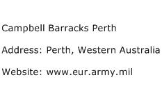 Campbell Barracks Perth Address Contact Number