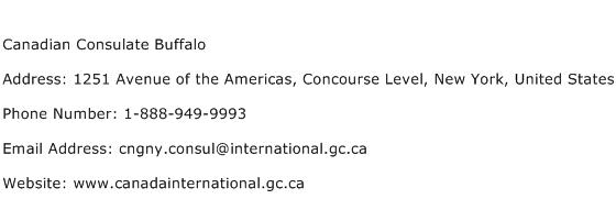 Canadian Consulate Buffalo Address Contact Number
