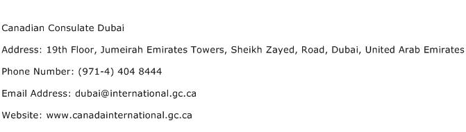 Canadian Consulate Dubai Address Contact Number