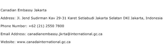 Canadian Embassy Jakarta Address Contact Number