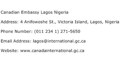 Canadian Embassy Lagos Nigeria Address Contact Number