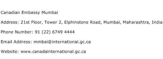 Canadian Embassy Mumbai Address Contact Number