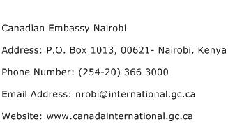 Canadian Embassy Nairobi Address Contact Number