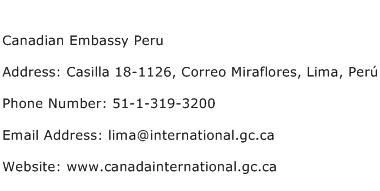 Canadian Embassy Peru Address Contact Number
