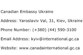 Canadian Embassy Ukraine Address Contact Number