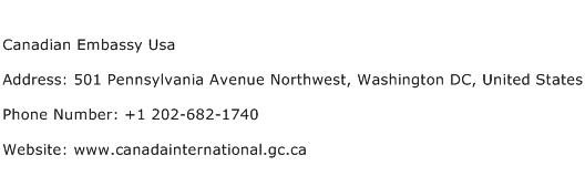 Canadian Embassy Usa Address Contact Number