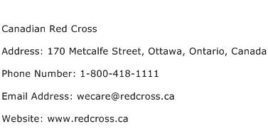 Canadian Red Cross Address Contact Number