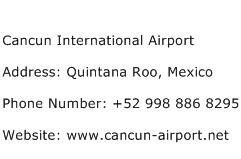 Cancun International Airport Address Contact Number