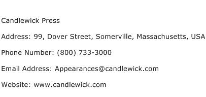 Candlewick Press Address Contact Number