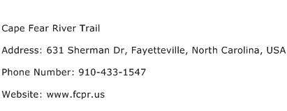 Cape Fear River Trail Address Contact Number