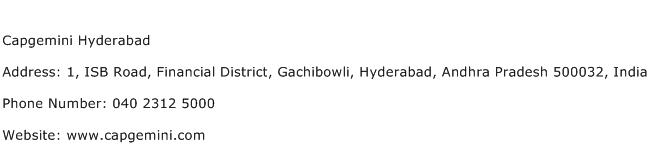 Capgemini Hyderabad Address Contact Number