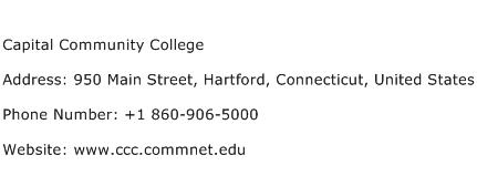 Capital Community College Address Contact Number