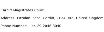 Cardiff Magistrates Court Address Contact Number