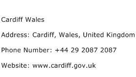 Cardiff Wales Address Contact Number