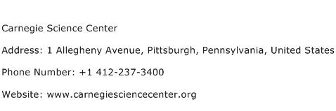 Carnegie Science Center Address Contact Number