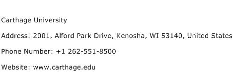 Carthage University Address Contact Number