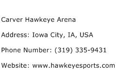 Carver Hawkeye Arena Address Contact Number