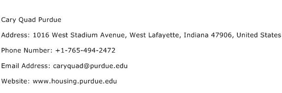 Cary Quad Purdue Address Contact Number