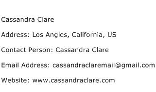 Cassandra Clare Address Contact Number